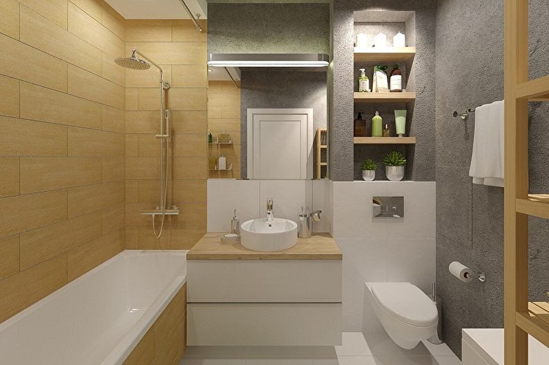 Дизайн маленькой ванной комнаты без туалета (52 фото)